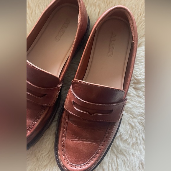 Aldo Cognac Brown Pillow Walk Loafers - Picture 3 of 5